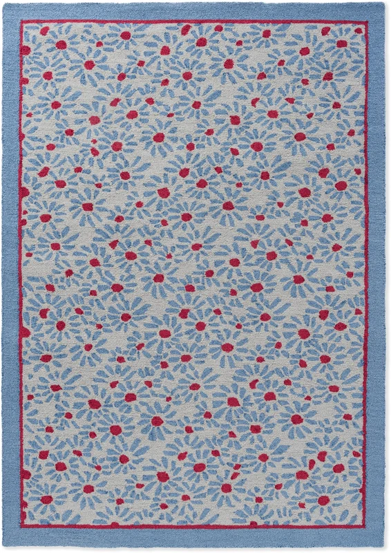 Brink and Campman Thorncliff Daisy Sky Blue Area Rug by Laura Ashley 4' 7'' X 6' 7'' Rectangle