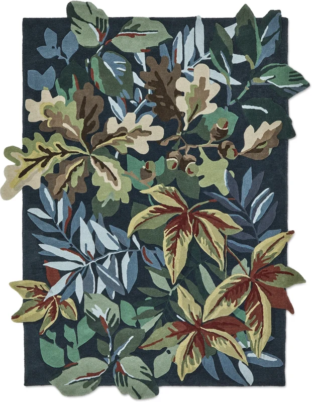 Brink and Campman Robin's Wood Forest Green Area Rug by Sanderson 5' 7'' X 7' 10'' with Carved Edges Rectangle