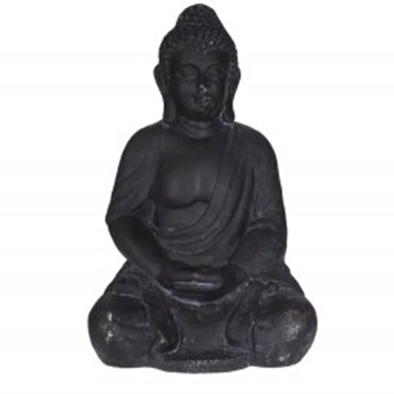 Statua decorativa in poli resina "Buddha in meditazione" per veranda e giardino h 41 cm