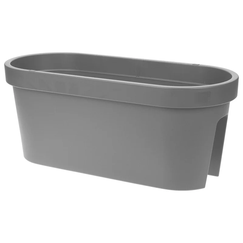 Vaso fioriera da balcone rettangolare per ringhiera da esterno per fiori e piante 40 cm / Grigio Chiaro