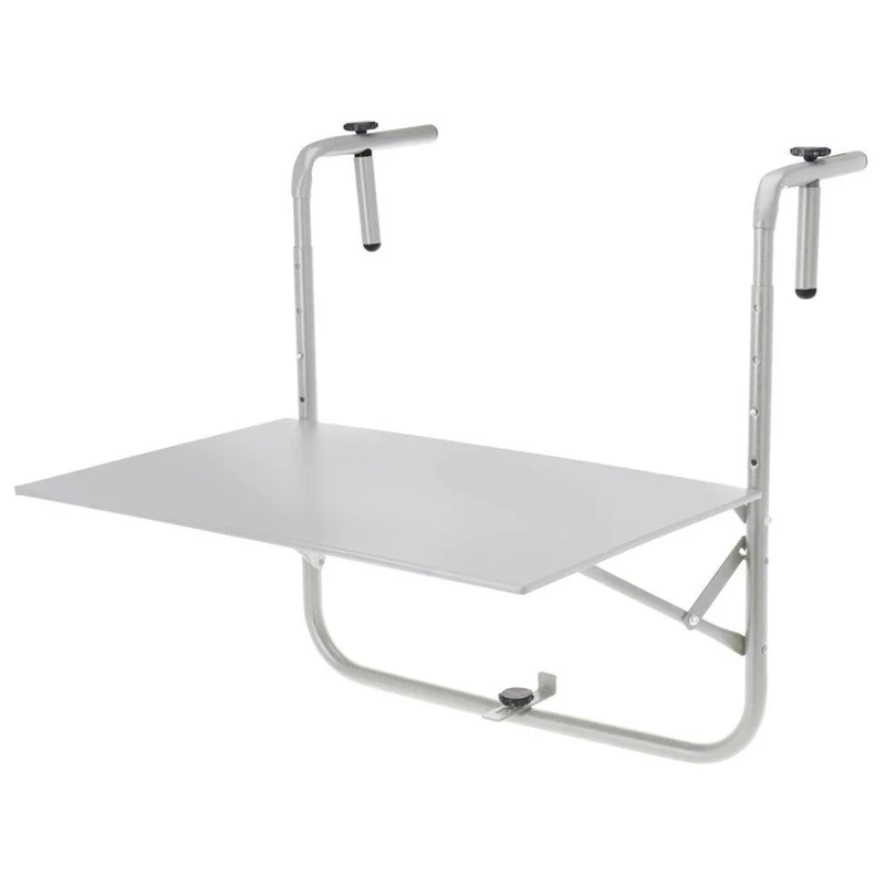 Tavolino pieghevole da balcone in acciaio verniciato 60 x 45 cm Grigio