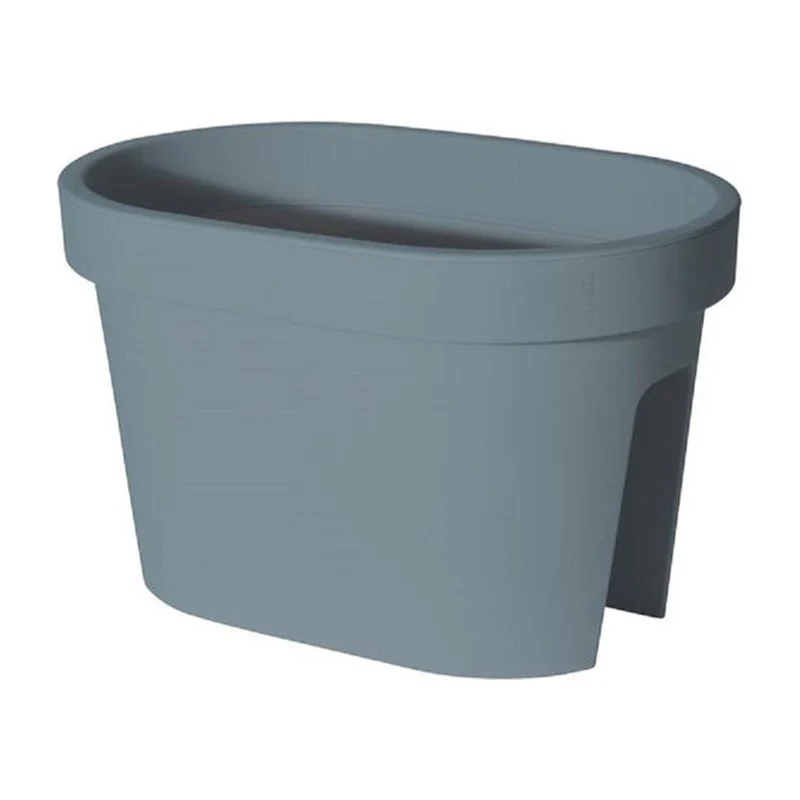Vaso fioriera da balcone rettangolare per ringhiera da esterno per fiori e piante 40 cm / Blu