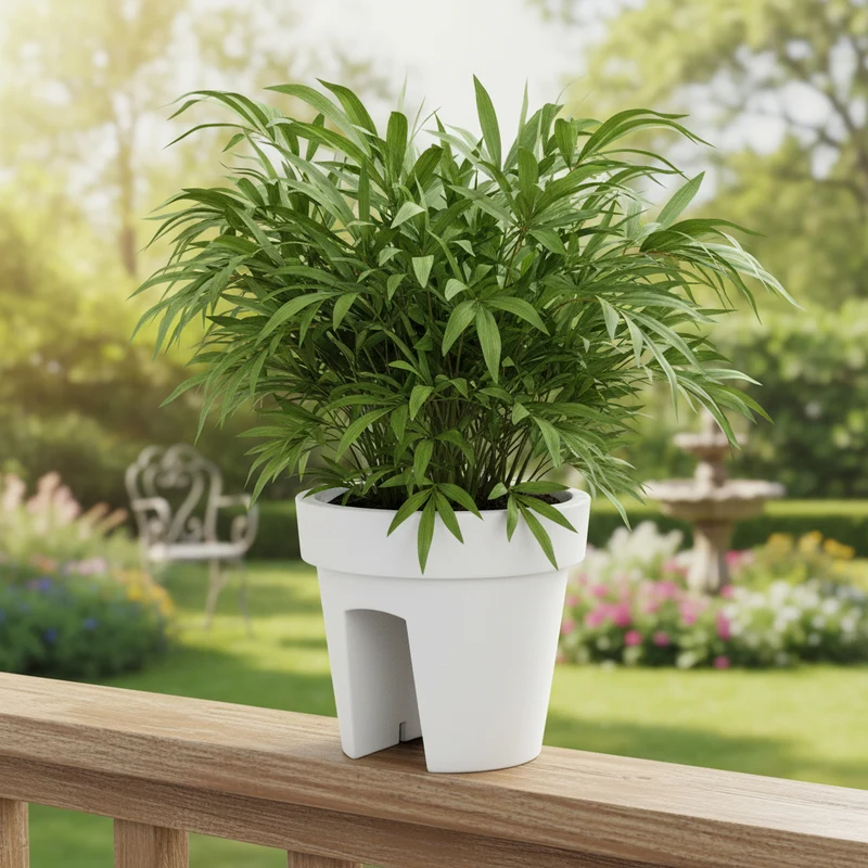 Vaso per piante per balcone decorazione da Ø 28 cm colore tinta unita Bianco