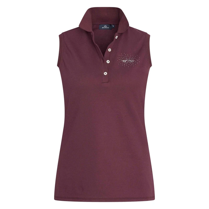 HV Polo Ladies Sleeveless HVP Classic Polo Shirt Dark Berry / Medium