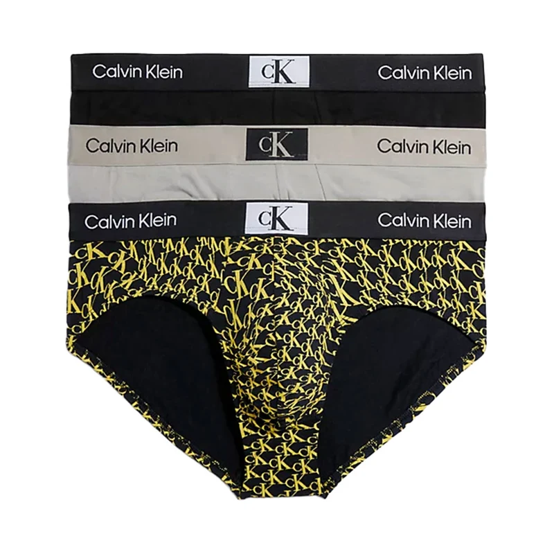 Calvin Klein Slip 3 Pack CK96 Uomo Nero Beige XL