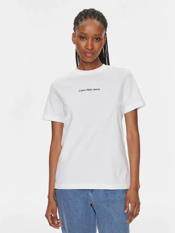 Calvin Klein Jeans - Women's Institutional Regular Fit Tshirt White / XS