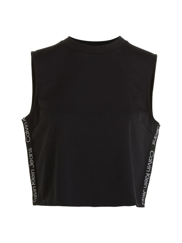 Calvin Klein Jeans - Women's Logo Tape Milano Loose Fit Top Black / XL