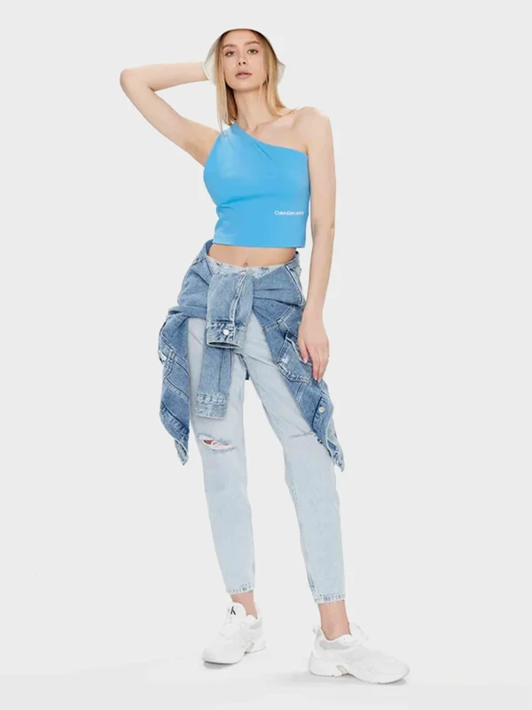 Calvin Klein Jeans - Women's Cut Out Milano Top Slim Fit Sky Blue / S