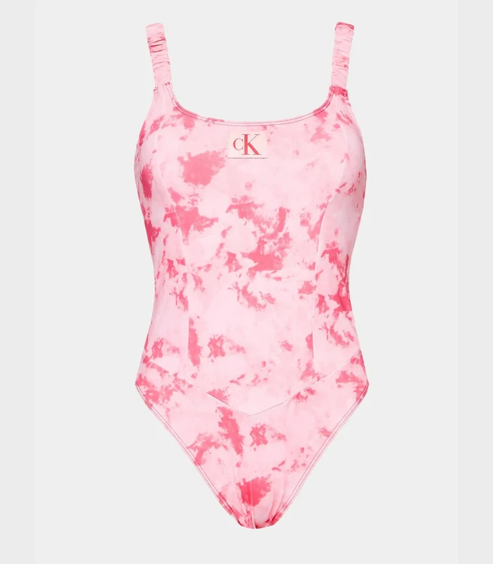 Calvin Klein - Women's Open Back Authentic Swimsuit Pink / L