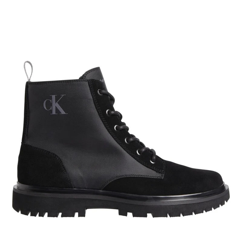 Calvin Klein Jeans Eva Black Smooth Leather-Suede Hiking Boots EU 41