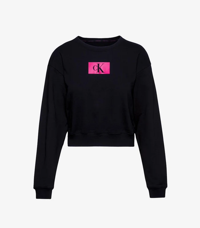 Calvin Klein Jeans - Women's Lounge Long Sleeve Cropped Fit Sweatshirt Black / XS