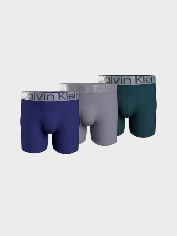 Calvin Klein - Men's Set Of 3 Boxer Briefs Green/Purple/Grey / XL