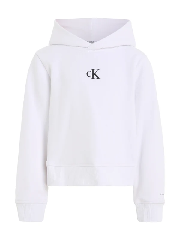 Calvin Klein Jeans - Girls - Logo Boxy Hoodie White / 12