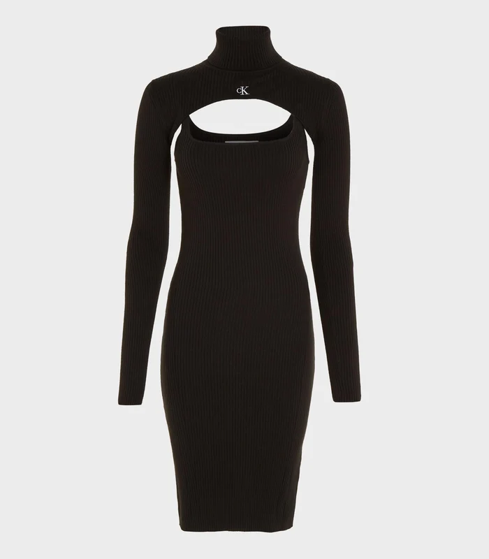 Calvin Klein Jeans - Women's 2 In 1 Tight Sweater Dress Black / XL