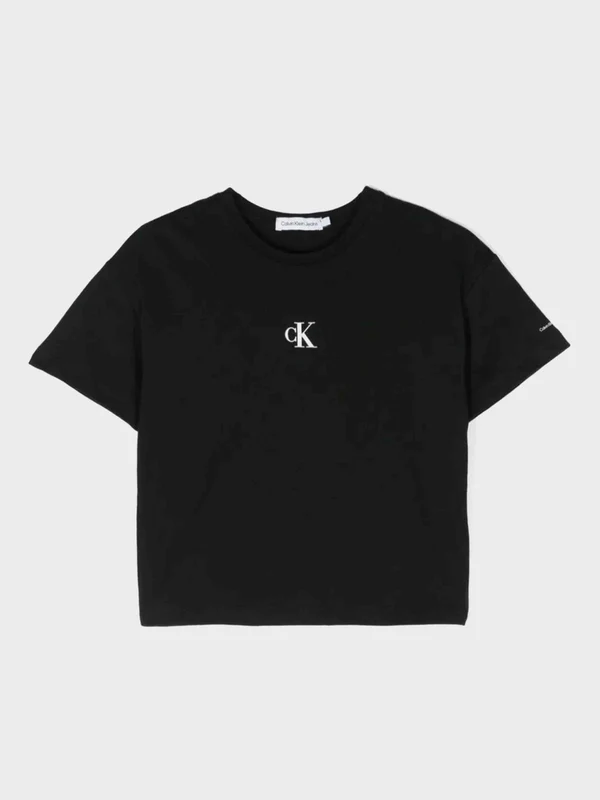 Calvin Klein Jeans - Girls' Logo Print Cotton T-Shirt Black / 6