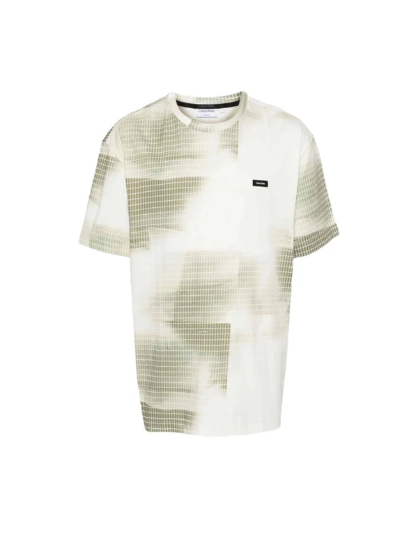 Calvin Klein - Men's Diffused Grid T-Shirt Checks Pattern / L