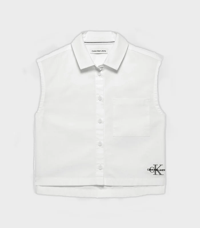 Calvin Klein Jeans - Girls - Sleeveless Cotton Shirt White / 6