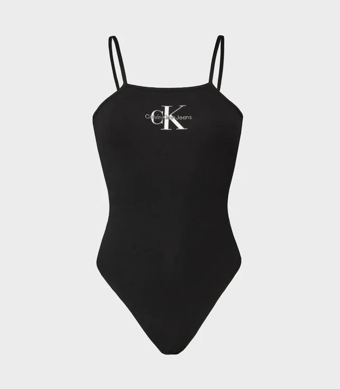 Calvin Klein Jeans - Monologo Bodysuit Slim Fit Black / XL
