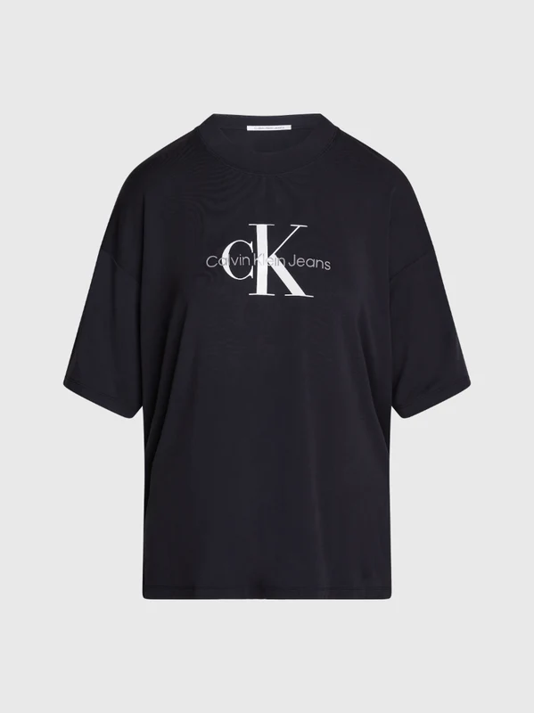 Calvin Klein Jeans - Women's Monologo Crew Neck Tshirt Black / M