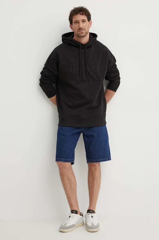 Calvin Klein Jeans - Men's Premium Monologo Hoodie Black / XL