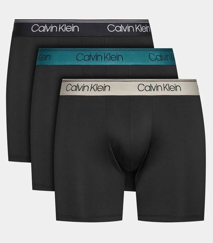 Calvin Klein - Men's Pack OF 3 Micro Stretch Brief Boxer Black/Blue/Green / S