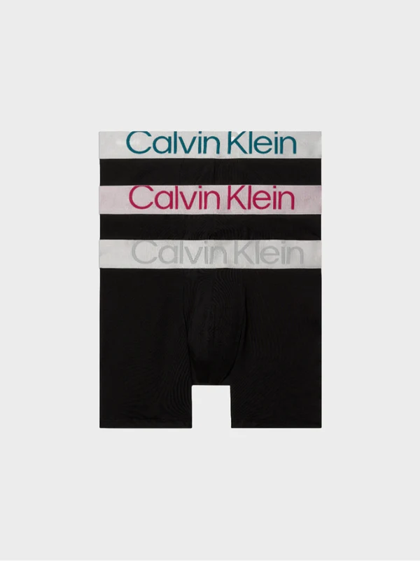 Calvin Klein - Men's Set Of 3 Boxer Briefs White/Pink/Green / M