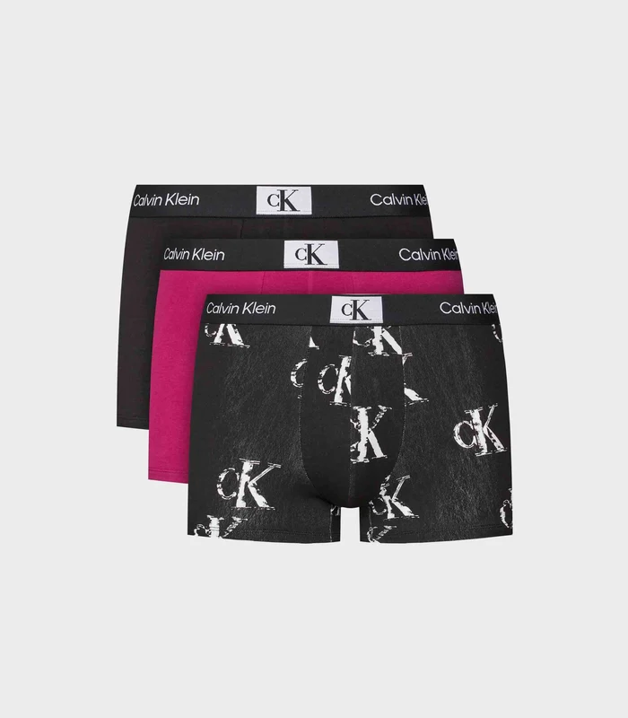 Calvin Klein - Men's Pack Of 3 Trunks Black/Black/Pink / S