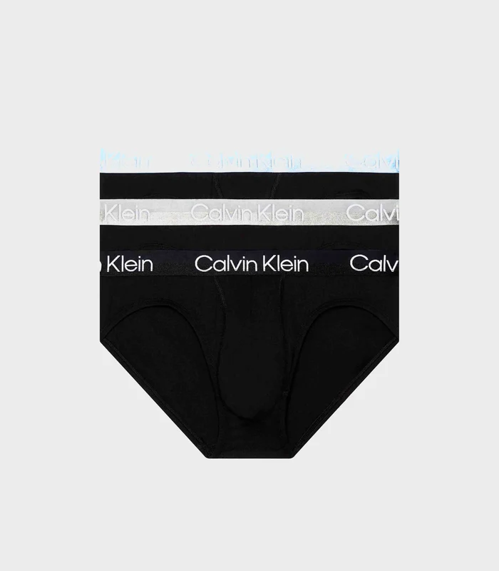 Calvin Klein - Men's Pack of 3 Modern Structure Briefs Blue/Grey/Black / M