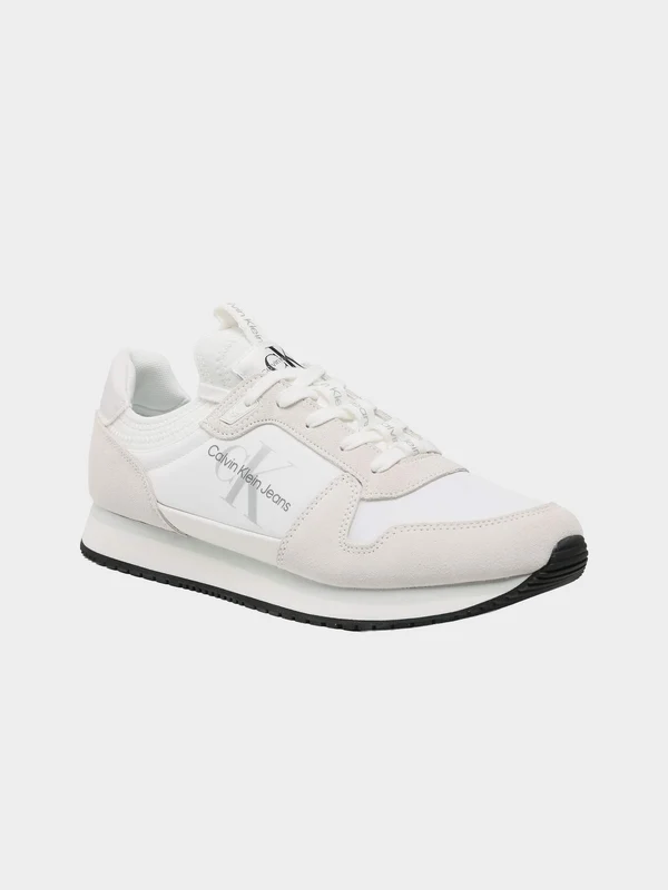 Calvin Klein Jeans - Women's Runner Sock Laceup Sneakers Off White / 39