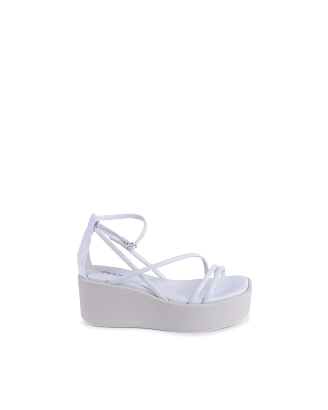 Calvin Klein White Leather Platform Sandals IT40