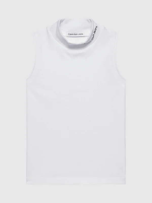 Calvin Klein Jeans - Girls Mock Neck Tank Top White / 6
