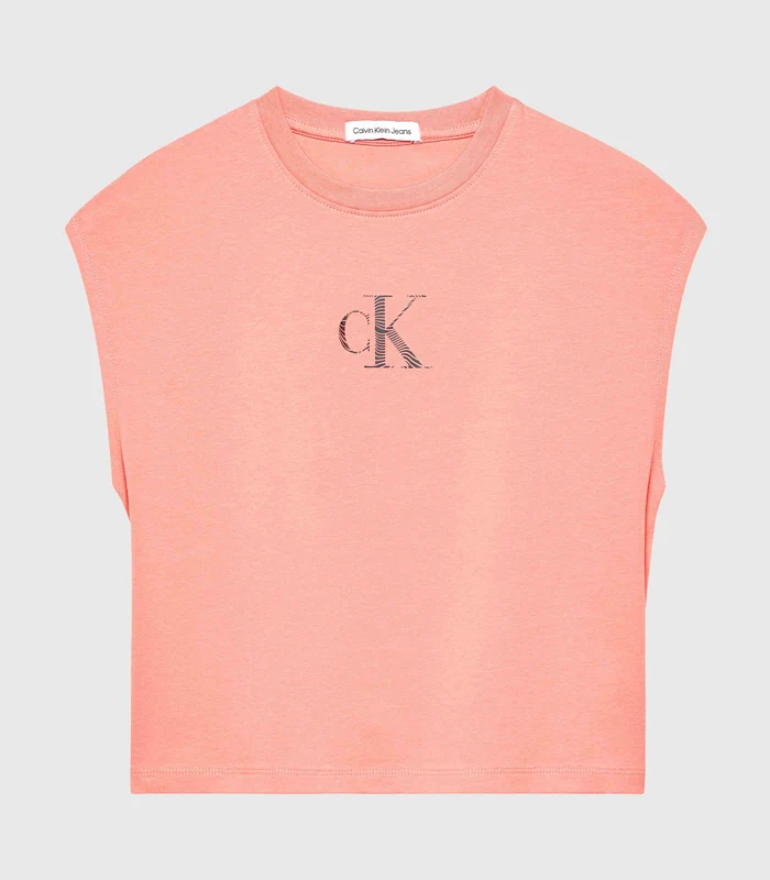 Calvin Klein Jeans - Girl's Boxy Logo Tank Top Orange / 6