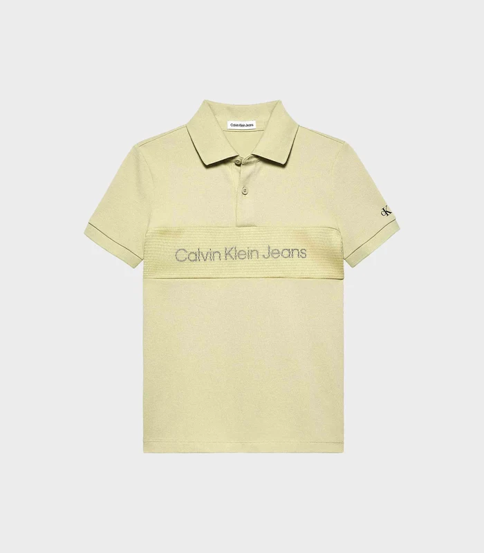 Calvin Klein Jeans - Boys - Mesh Logo Polo Shirt Light Green / 8