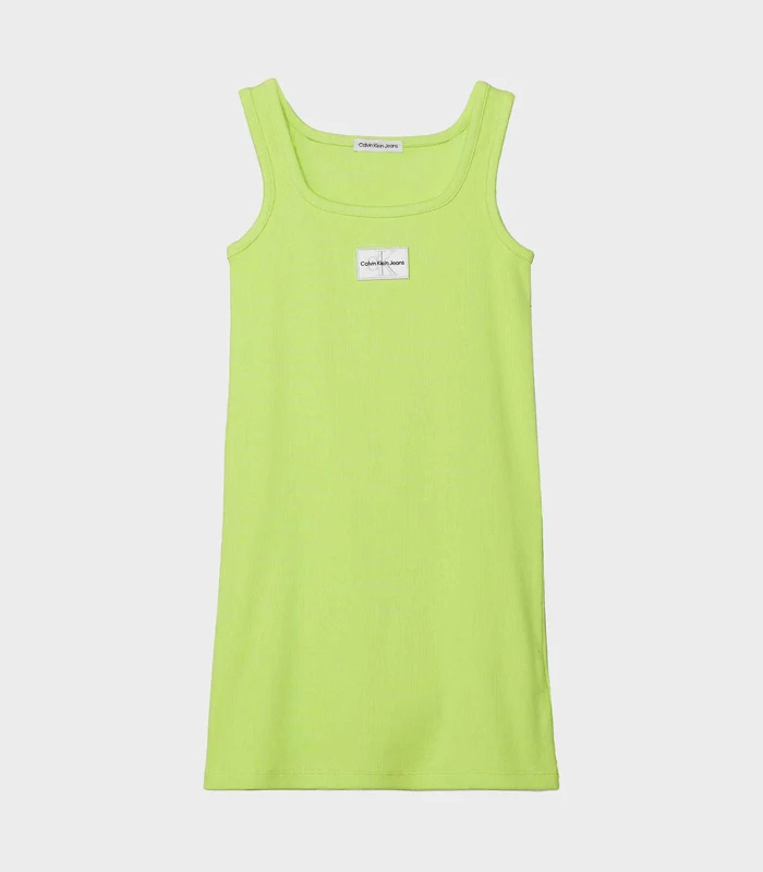 Calvin Klein Jeans - Girls - Ribbed Cotton Tank Dress Sharp Green / 14