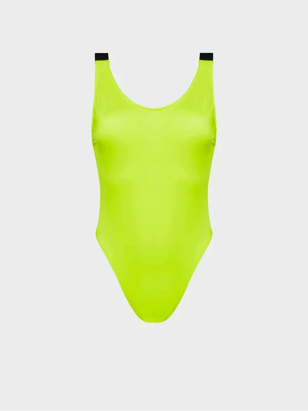 Calvin Klein - Women's Scoop Back One Piece Swim Suit Neon Green / S