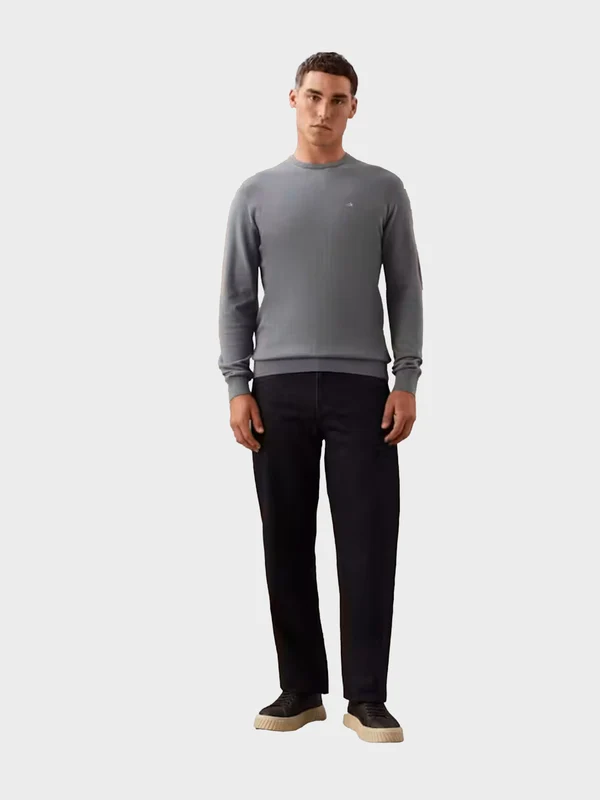 Calvin Klein - Men's Cotton Silk Blend Sweater Slate Gray / XXL