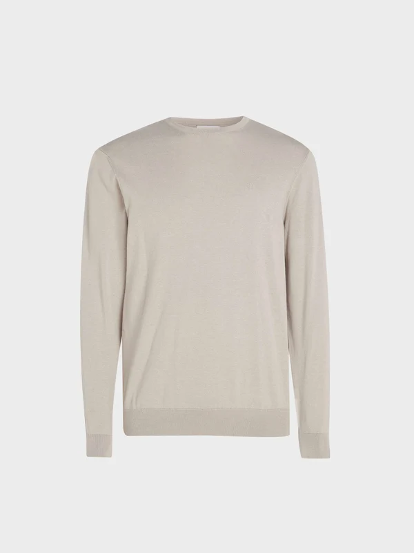 Calvin Klein - Men's Cotton Silk Blend Sweater Beige / M