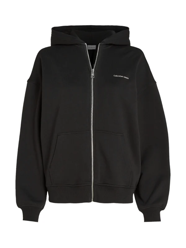 Calvin Klein Jeans - Women's Diffused Zip - Through Sweatshirt Black / S