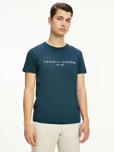 Tommy Hilfiger - Men's Organic Cotton Chest Logo T-Shirt Teal / XS
