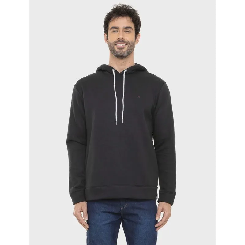 Blusa Moletom Tommy Hilfiger Masculino com Capuz e Bolsos Preta