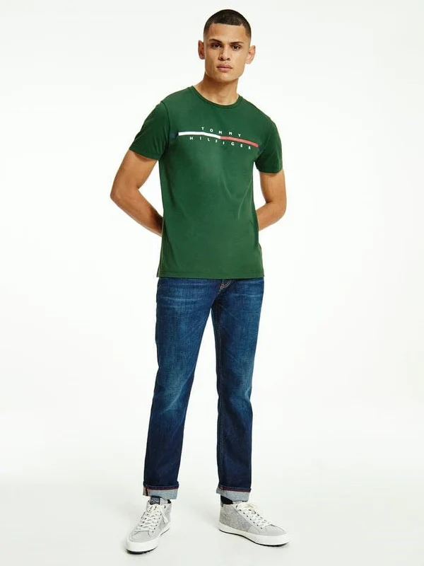 Tommy Hilfiger Mens Corp Split Logo Tee National Forest / 2XL