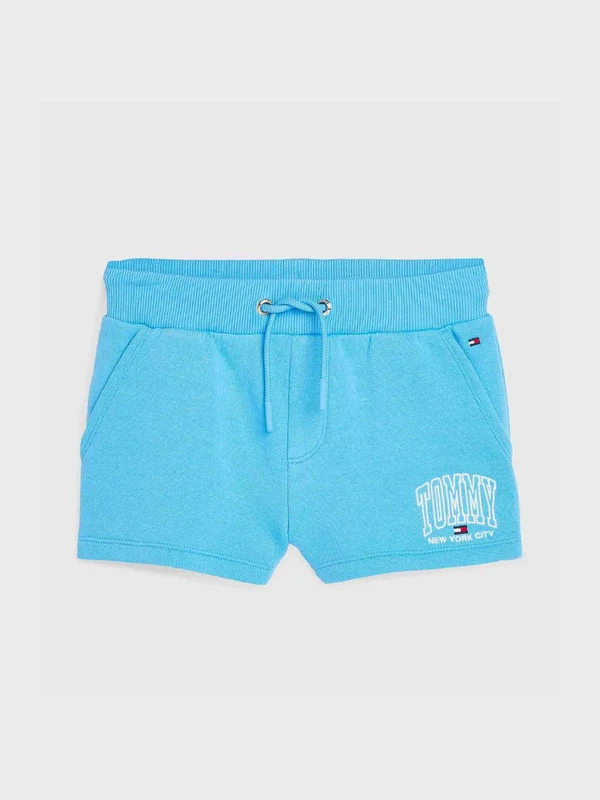 Tommy Hilfiger - Girls' Organic Cotton Varsity Shorts Blue / 12