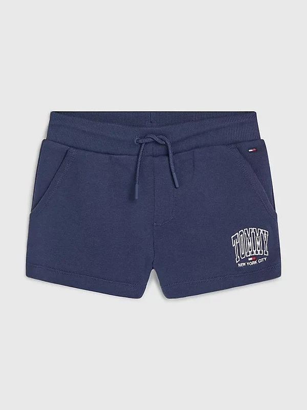 Tommy Hilfiger - Girls' Organic Cotton Varsity Shorts Navy / 10