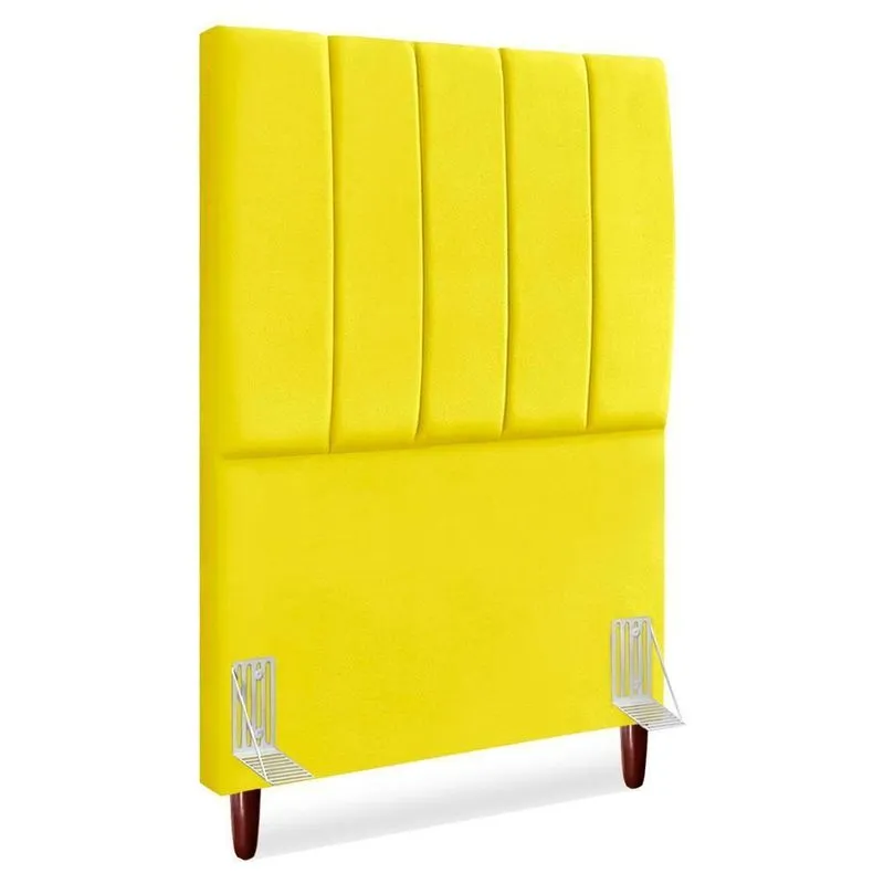 Cabeceira Solteiro 90 Cm Com Frame Carla Suede Amarelo Artte