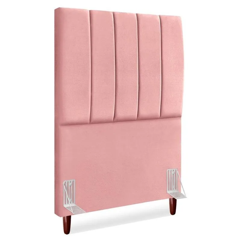 Cabeceira Solteiro 90 Cm Com Frame Carla Suede Rosa Artte