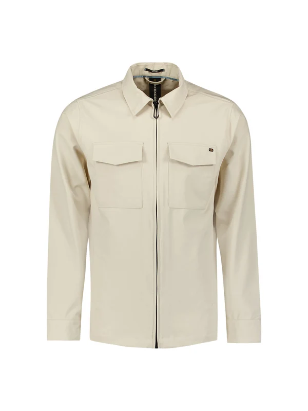 Overshirt - Reißverschluss M / Beige / Hemden