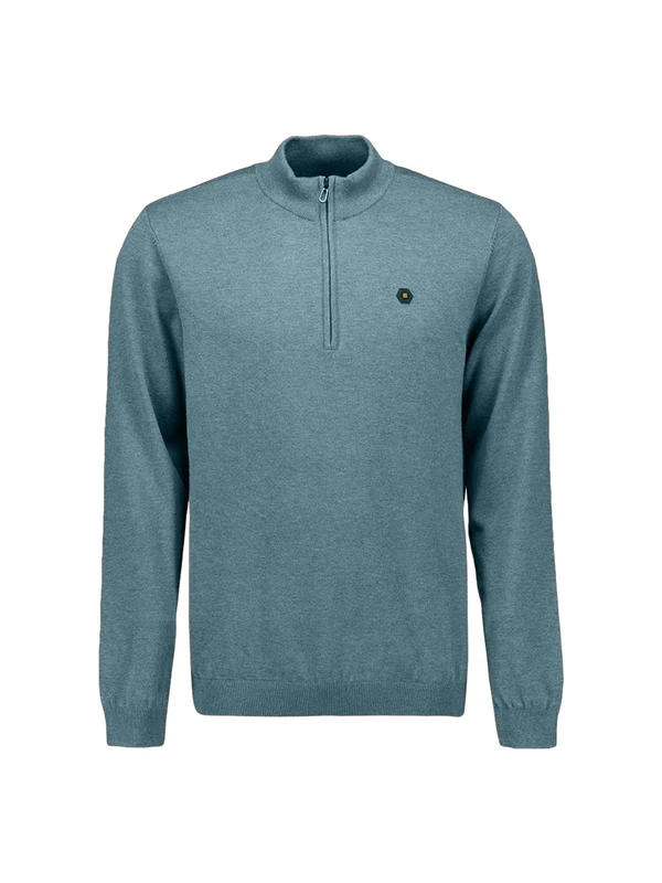 Strickpullover - Stehkragen XL / Blau / Pullover & Strick