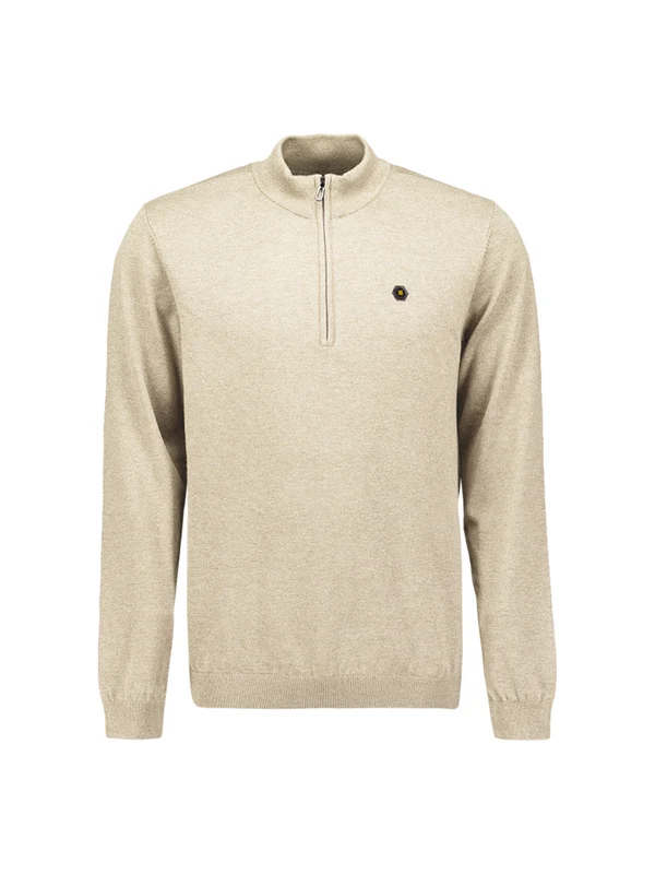 Strickpullover - Stehkragen XXL / Beige / Pullover & Strick