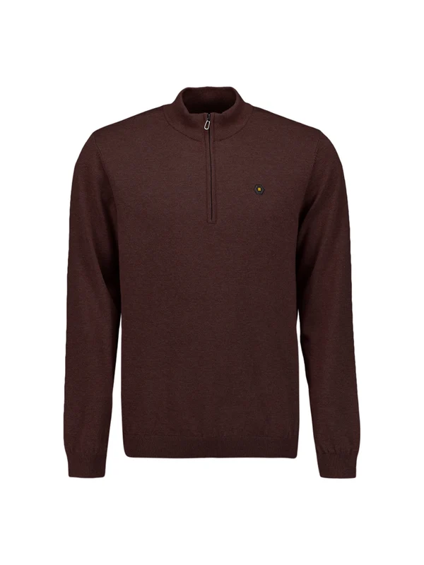 Strickpullover - Stehkragen M / Braun / Pullover & Strick