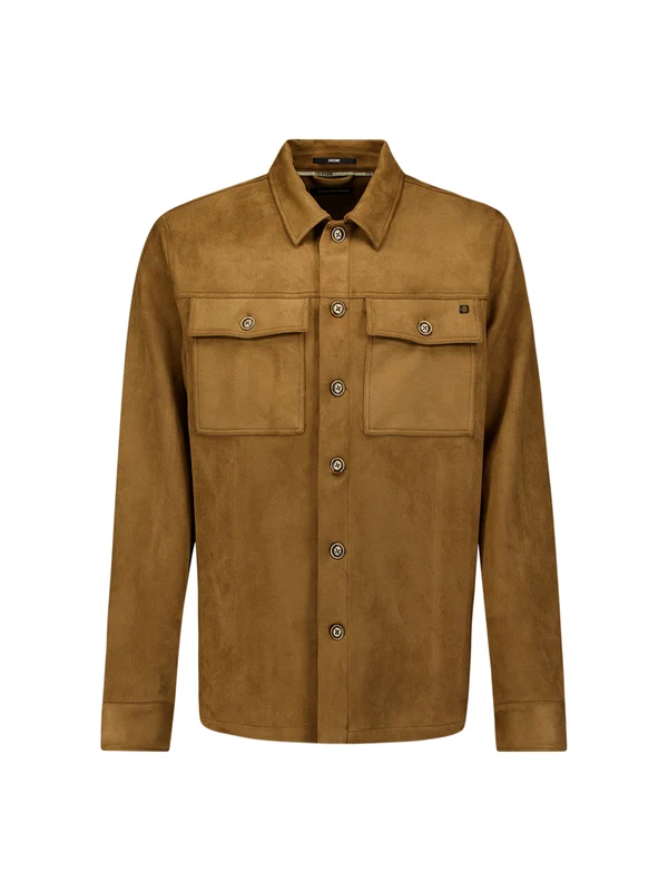 Overshirt - Veloursleder Optik XL / Braun / Hemden